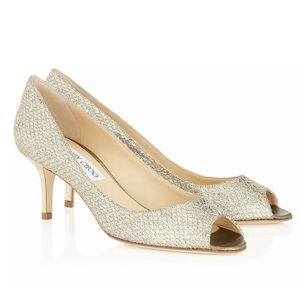 Jimmy Choo Champagne Glitter Isabel Pumps Size 11